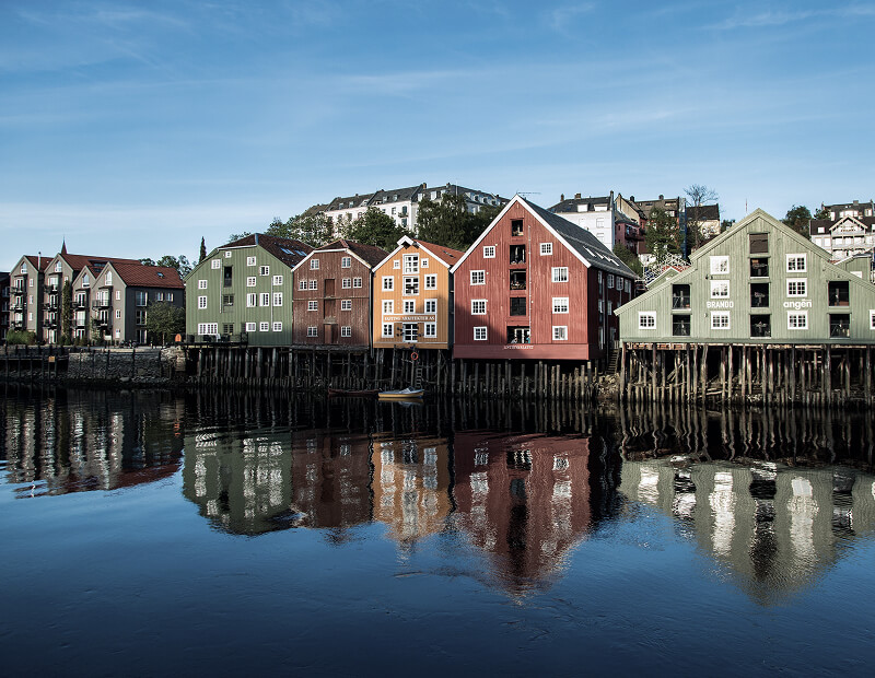 Dänemark mit seinen bunten skandinavischen Häuschen